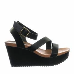 Bamboo Cuddle03 Vintage Stained Worn Out Platform Wedge Ankle Strap Open Toe Sandal New