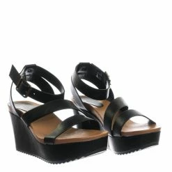 Bamboo Cuddle03 Vintage Stained Worn Out Platform Wedge Ankle Strap Open Toe Sandal New