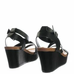 Bamboo Cuddle03 Vintage Stained Worn Out Platform Wedge Ankle Strap Open Toe Sandal New