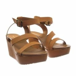 Bamboo Cuddle03 Vintage Stained Worn Out Platform Wedge Ankle Strap Open Toe Sandal New