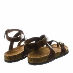 Bamboo Defeat26 Molded Cork Footbed Adjustable Ankle Wrap Strap Flat, Women Flatform