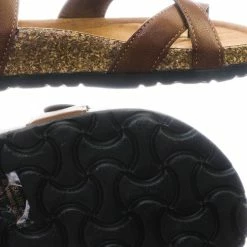 Bamboo Defeat26 Molded Cork Footbed Adjustable Ankle Wrap Strap Flat, Women Flatform