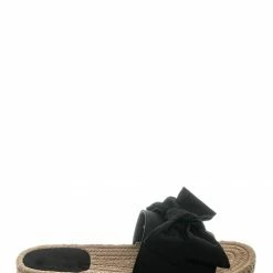 Bamboo Demeter01 Espadrille Flat Slide In Sandal - Bow Tie Braided Rope Slipper New