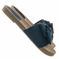 Bamboo Demeter01 Espadrille Flat Slide In Sandal - Bow Tie Braided Rope Slipper New