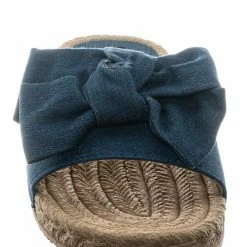 Bamboo Demeter01 Espadrille Flat Slide In Sandal - Bow Tie Braided Rope Slipper New