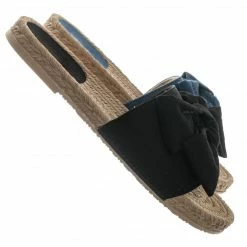 Bamboo Demeter01 Espadrille Flat Slide In Sandal - Bow Tie Braided Rope Slipper New
