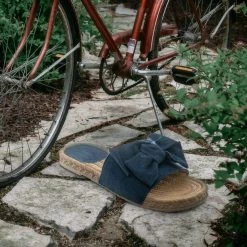 Bamboo Demeter01 Espadrille Flat Slide In Sandal - Bow Tie Braided Rope Slipper New