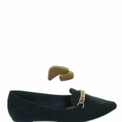 Bamboo New Diary38 Pointed Toe Loafer W Chain - Women Slip On Flats