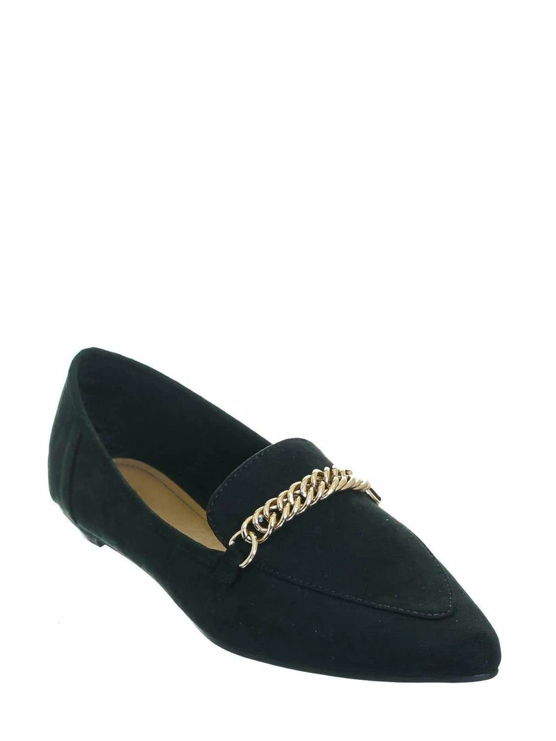 Bamboo New Diary38 Pointed Toe Loafer W Chain - Women Slip On Flats