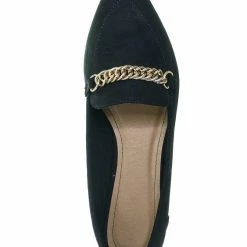 Bamboo New Diary38 Pointed Toe Loafer W Chain - Women Slip On Flats