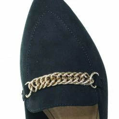 Bamboo New Diary38 Pointed Toe Loafer W Chain - Women Slip On Flats