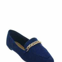 Bamboo New Diary38 Pointed Toe Loafer W Chain - Women Slip On Flats