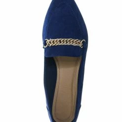 Bamboo New Diary38 Pointed Toe Loafer W Chain - Women Slip On Flats