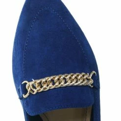 Bamboo New Diary38 Pointed Toe Loafer W Chain - Women Slip On Flats
