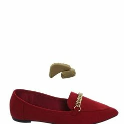 Bamboo New Diary38 Pointed Toe Loafer W Chain - Women Slip On Flats