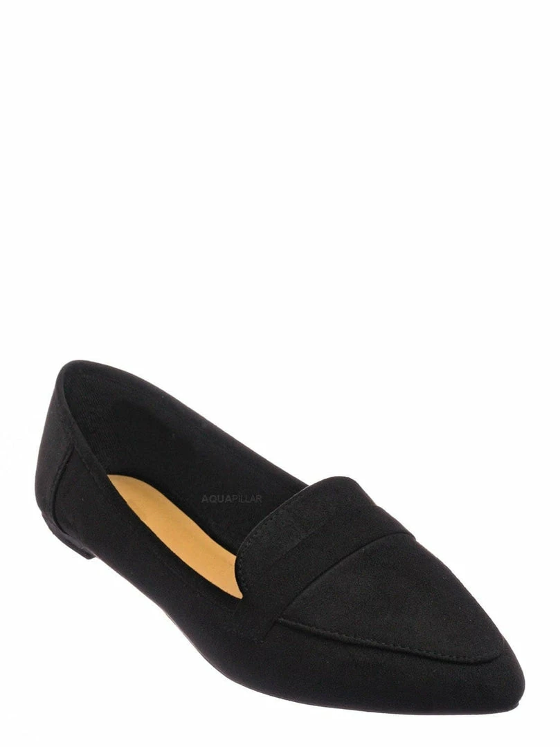 Bamboo New Diary42 Pointed Toe Penny Loafer - Womens Flat Slip On Oxford Moccasins