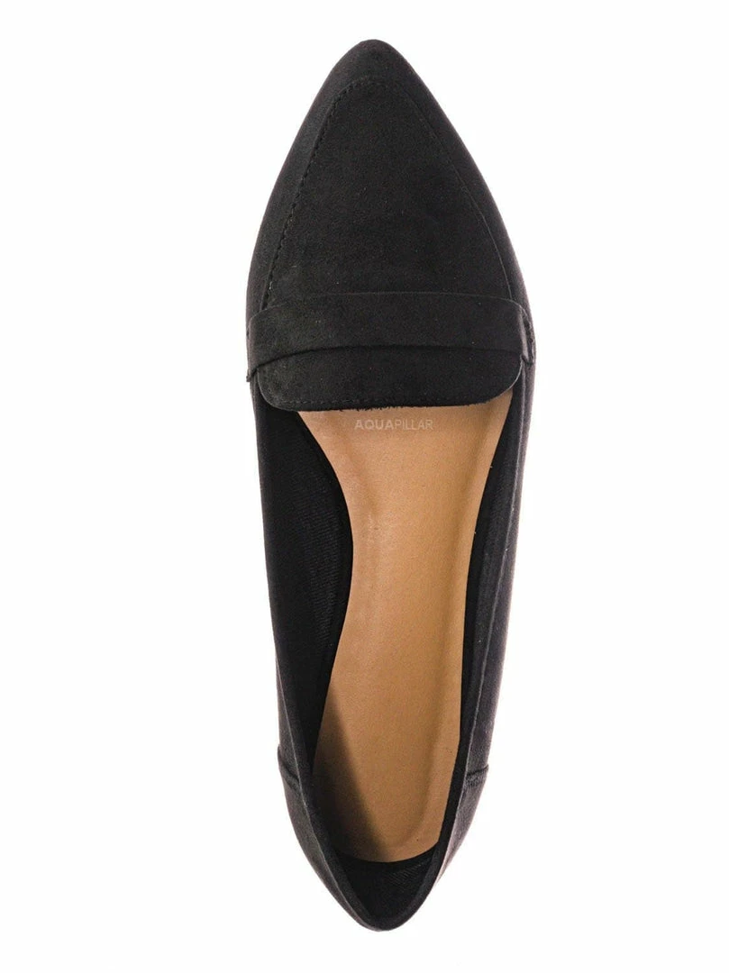 Bamboo New Diary42 Pointed Toe Penny Loafer - Womens Flat Slip On Oxford Moccasins