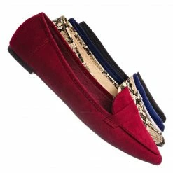 Bamboo New Diary42 Pointed Toe Penny Loafer - Womens Flat Slip On Oxford Moccasins