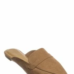 Bamboo New Diary55 Pointed Toe Flat Mule - Women Slide In Backless Loafer W Parallel Band