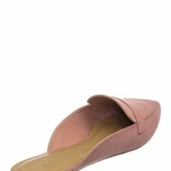 Bamboo New Diary55 Pointed Toe Flat Mule - Women Slide In Backless Loafer W Parallel Band