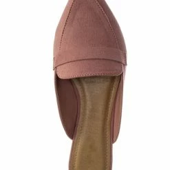 Bamboo New Diary55 Pointed Toe Flat Mule - Women Slide In Backless Loafer W Parallel Band