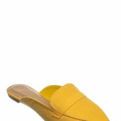 Bamboo New Diary55 Pointed Toe Flat Mule - Women Slide In Backless Loafer W Parallel Band