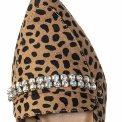 Bamboo New Diary61 Pointed Toe Rhinestone Loafer - Women Crystal Jewel DÃ©cor Slip On Flat