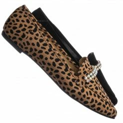 Bamboo New Diary61 Pointed Toe Rhinestone Loafer - Women Crystal Jewel DÃ©cor Slip On Flat