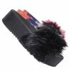 Bamboo New Donut30 Thick Platform Footbed Furry Sandal - Fluffy Tie Die EVA Slides Sandal