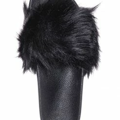 Bamboo New Donut30 Thick Platform Footbed Furry Sandal - Fluffy Tie Die EVA Slides Sandal