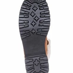 Bamboo Edison05 Shearling Military Combat Bootie -Faux Fur Collar Lace Up Lug Sole Shoe New