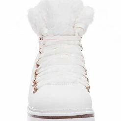 Bamboo Edison05 Shearling Military Combat Bootie -Faux Fur Collar Lace Up Lug Sole Shoe New