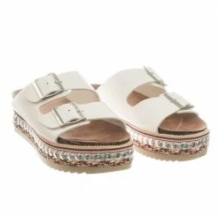 Bamboo Fab16s Flatform Boho Festive Tribal Molded Footbed Slip On Slides Sandal