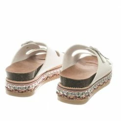 Bamboo Fab16s Flatform Boho Festive Tribal Molded Footbed Slip On Slides Sandal