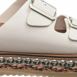 Bamboo Fab16s Flatform Boho Festive Tribal Molded Footbed Slip On Slides Sandal