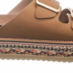 Bamboo Fab16s Flatform Boho Festive Tribal Molded Footbed Slip On Slides Sandal