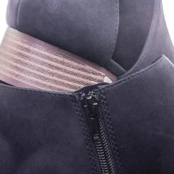 Bamboo Flare Stack Heel Ankle Booties W Side Cutout, Women Shoes