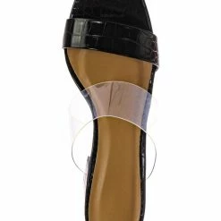 Bamboo Forever31 Lucite Chunky Block Heel Slides - Womens Open Squared Toe Mules