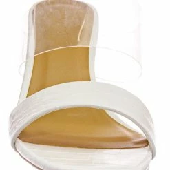 Bamboo Forever31 Lucite Chunky Block Heel Slides - Womens Open Squared Toe Mules