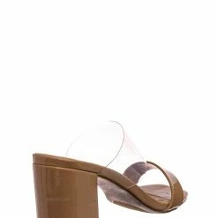Bamboo Forever31 Lucite Chunky Block Heel Slides - Womens Open Squared Toe Mules