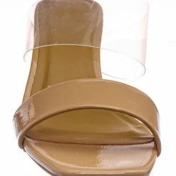 Bamboo Forever31 Lucite Chunky Block Heel Slides - Womens Open Squared Toe Mules