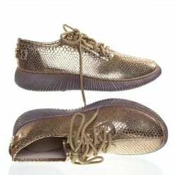 Bamboo New Forward03 Snakeskin Embossed Prints, Lace Up Sneaker W Ribbed Outsole
