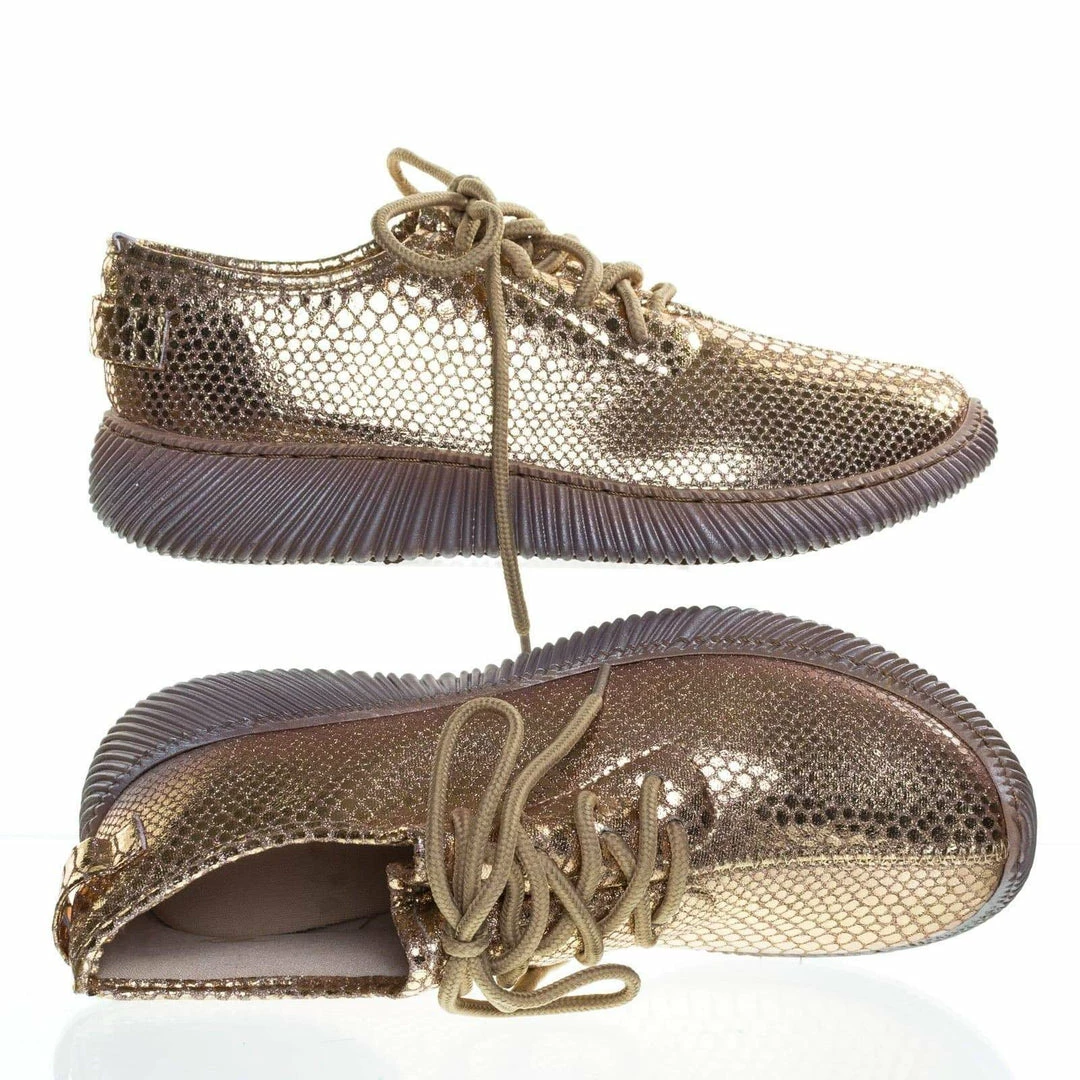Bamboo New Forward03 Snakeskin Embossed Prints, Lace Up Sneaker W Ribbed Outsole