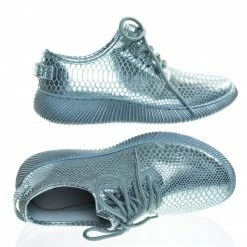 Bamboo New Forward03 Snakeskin Embossed Prints, Lace Up Sneaker W Ribbed Outsole