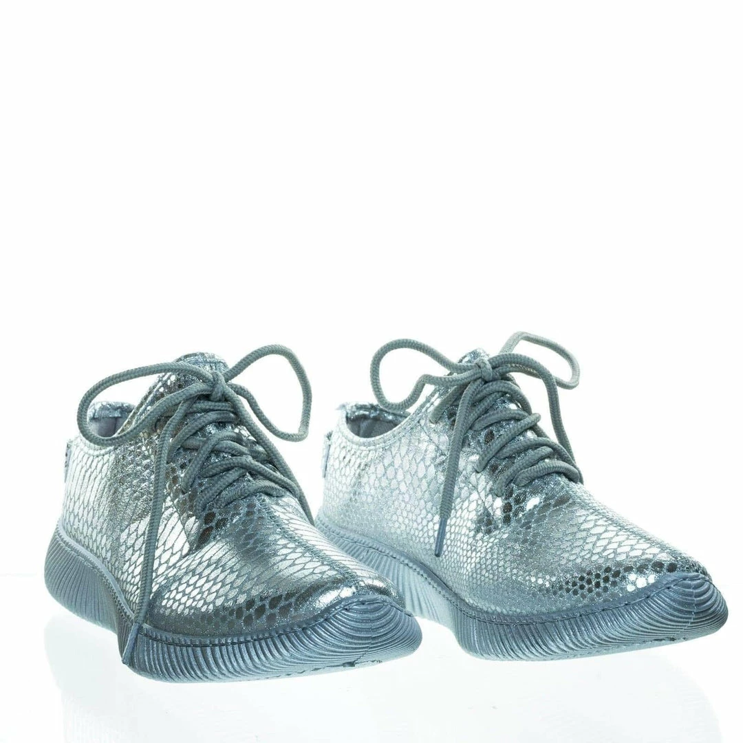 Bamboo New Forward03 Snakeskin Embossed Prints, Lace Up Sneaker W Ribbed Outsole