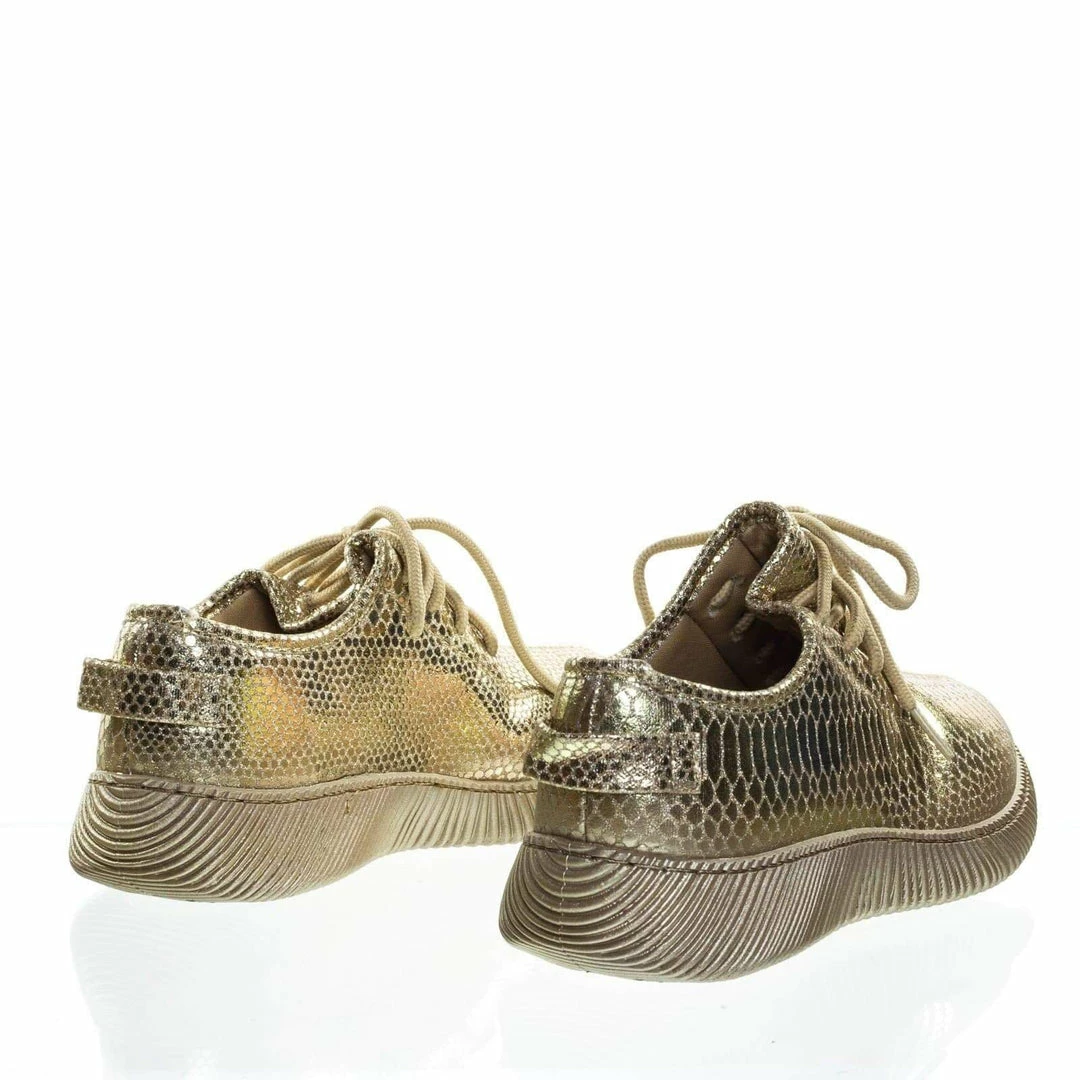 Bamboo New Forward03 Snakeskin Embossed Prints, Lace Up Sneaker W Ribbed Outsole