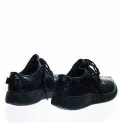 Bamboo New Forward03 Snakeskin Embossed Prints, Lace Up Sneaker W Ribbed Outsole