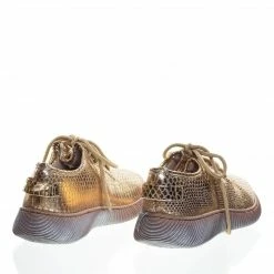 Bamboo New Forward03 Snakeskin Embossed Prints, Lace Up Sneaker W Ribbed Outsole