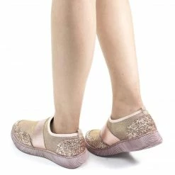Bamboo Forward14 Slip On Glitter Fashion Sneaker, Elastic And Glitter New