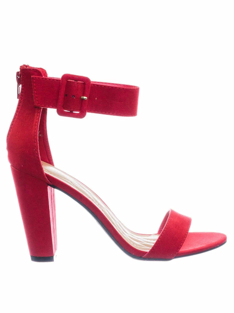 Bamboo New Frenzy60 Classic Chunky Block Heel Dress Sandal W Ankle Strap